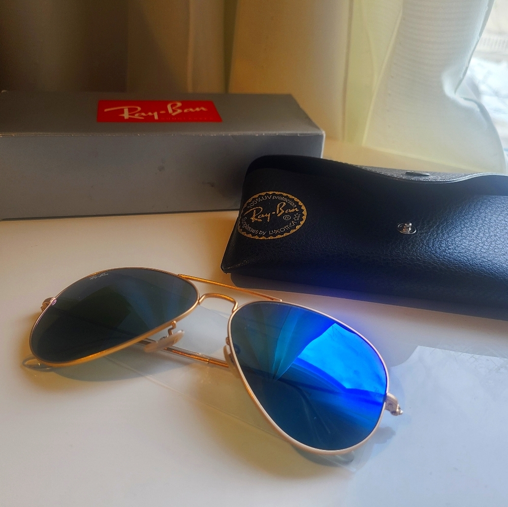 Brand new Blue- tinted Ray-Bans